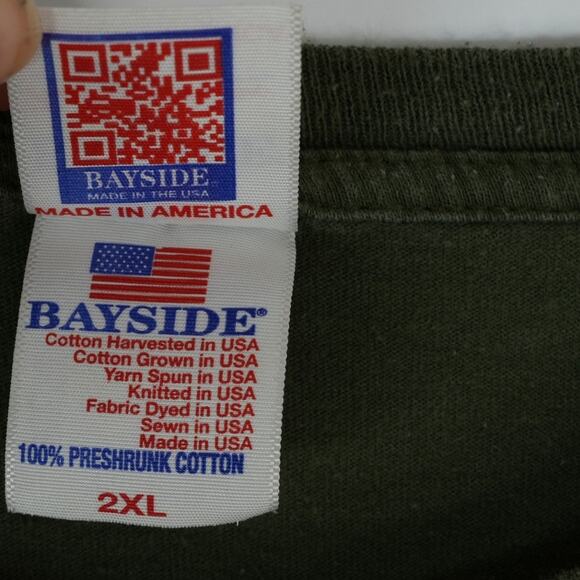 Vintage US Army T-Shirt Mens 2XL OD Green Short Sleeve Bayside Made in USA - Picture 5 of 9